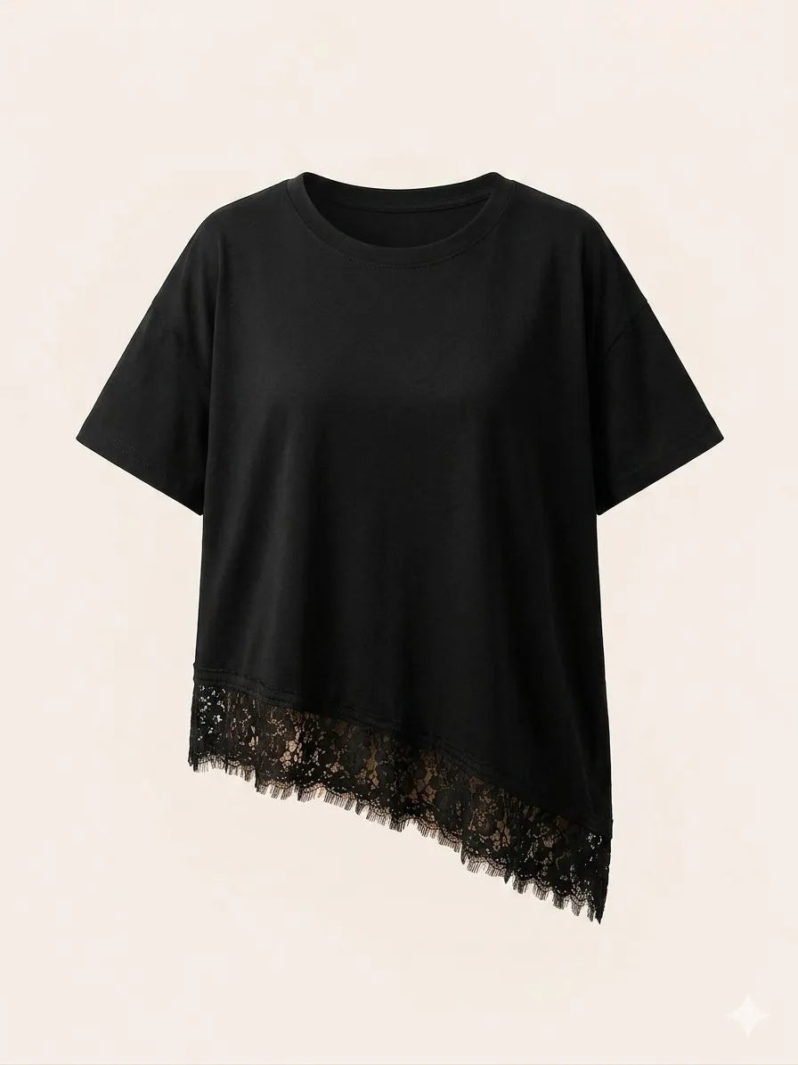 BLUSA DIAGONAL ENCAJE