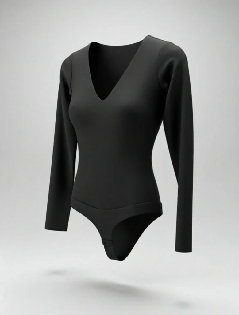 BODY FAJERO MANGA LARGA / CUELLO V (BLANCO, XS / PP)